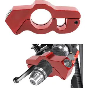 Heavy Duty Anti-Theft Motorcycle Handlebar Lock, Car Accessories Handlebar Throttle Grip Brake Lever Security Lock, Ultimate Security for Motorcycle (Red)