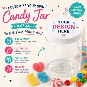 Personalized Candy Jar  8 oz Custom Gift Jar | Add Your Own Design