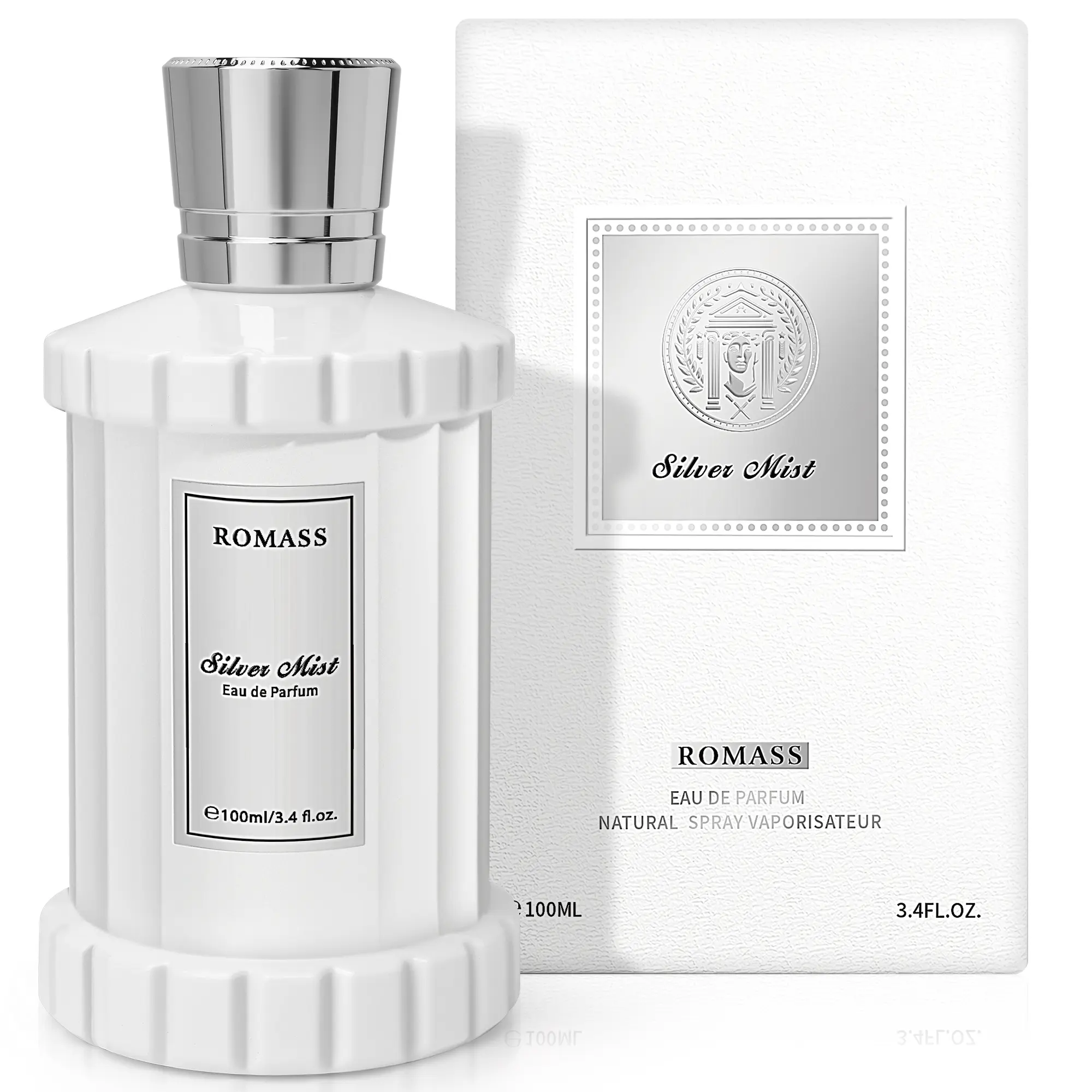 Romass Silver Mist Eau de Parfum Spray for Men & Women with Orange Blossom, Lemon, Bergamot, Blackcurrant, Rose, Musk & Cedar - 3.4oz/100ml TikTokShopBlackFriday #Summervibes
