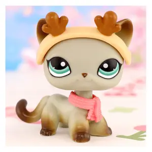 Mini Pet Shop LPS Shorthair Cat 391 Gray Body Green Eyes with Accessories Rare