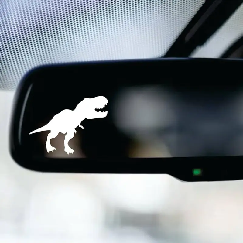 Tiny Dinosaur Car Decal Truck Bumper Sticker Window Windshield Vinyl Sunvisor Rearview Mirror T Rex Tyrannosaurus
