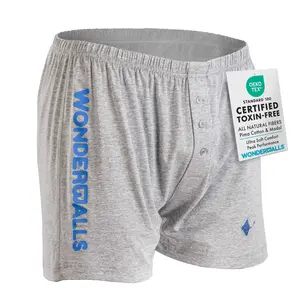 Wonderballs Men's Sport Boxers Underwear - 4-Way Stretch & Breathable Peruvian Pima Cotton Fabric, Relaxed Fit, Tagless & Seamless Design