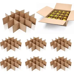 48 count Moving Box Dividers 13 x 13 x 3 Inch Shipping Cardboard Packing Dividers for Fruit Separation Glass Inserts Moving Kitchen Glassware Dish Packing Supplies(Box Not Included)