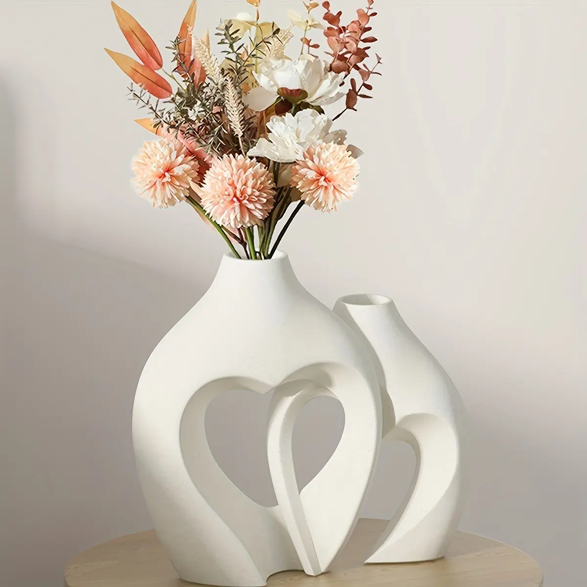 Creative Couple Series Home Decor Vase Set, Heart Shaped Vase, Size Combination, Indoor Desktop Ornament, Perfect Birthday Gift, Valentine's Day Present, Decorative Vase, Decoration