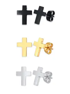Punk Cross Design Earrings, Stud Earring, Fashionable Earrings for Women & Men, Trendy All-match & Exquisite Jewelry for Birthday Gift