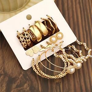 36 Pairs Gold Earrings Set for Women, Fashion Pearl Chain Link Stud Drop Dangle Earrings Multipack Hoop Earring Packs, Hypoallergenic Earrings for Birthday Party Jewelry