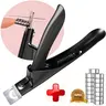 1Pc Nail Clipper+15Pcs Magnets/set, Nail Clipper Kit, Nail Care, Manicure, Precise Nail Trimmer, Black Nail Clippers with Magnets for Acrylic Nails, Stainless Steel Nail Trimmer for Artificial Tips, Nail Art Tools