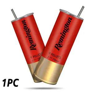 20oz Shotgun Shell Tumbler, 1 Count Insulated Stainless Steel Travel Coffee Mug with Lid, Funny Gifts, Unique Gifts for Men, Women, Birthday Gift, Drinkware