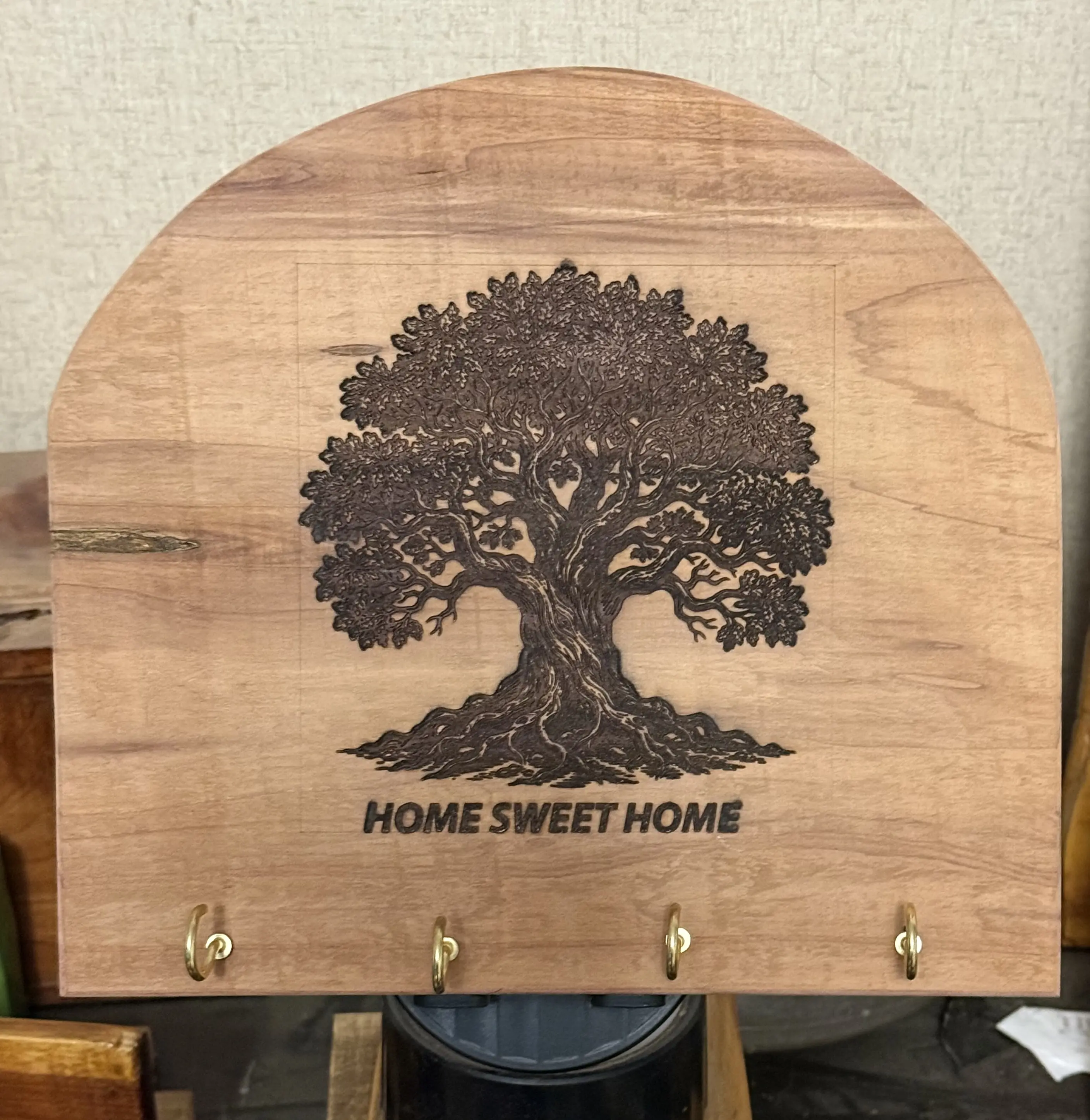 custom ordered cedar wood key rack