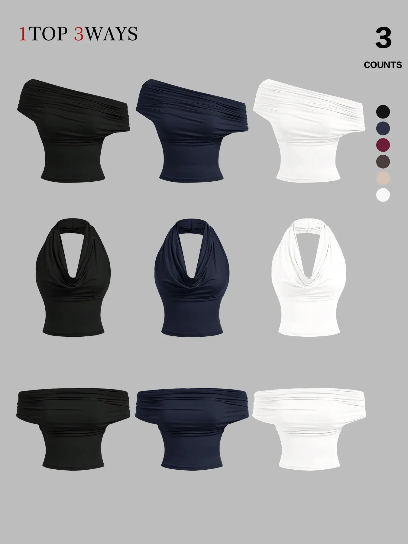 Navy Blue + Beige + Black