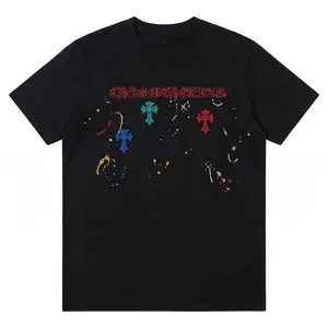 Splatter Art Graphic Tee Men's Short Sleeve Urban Streetwear Oversized Premium Cotton Trendy Graphic Apparel Casual American Top Menswear Streetwear Fashion High Quality Comfortable Cotton Shirt