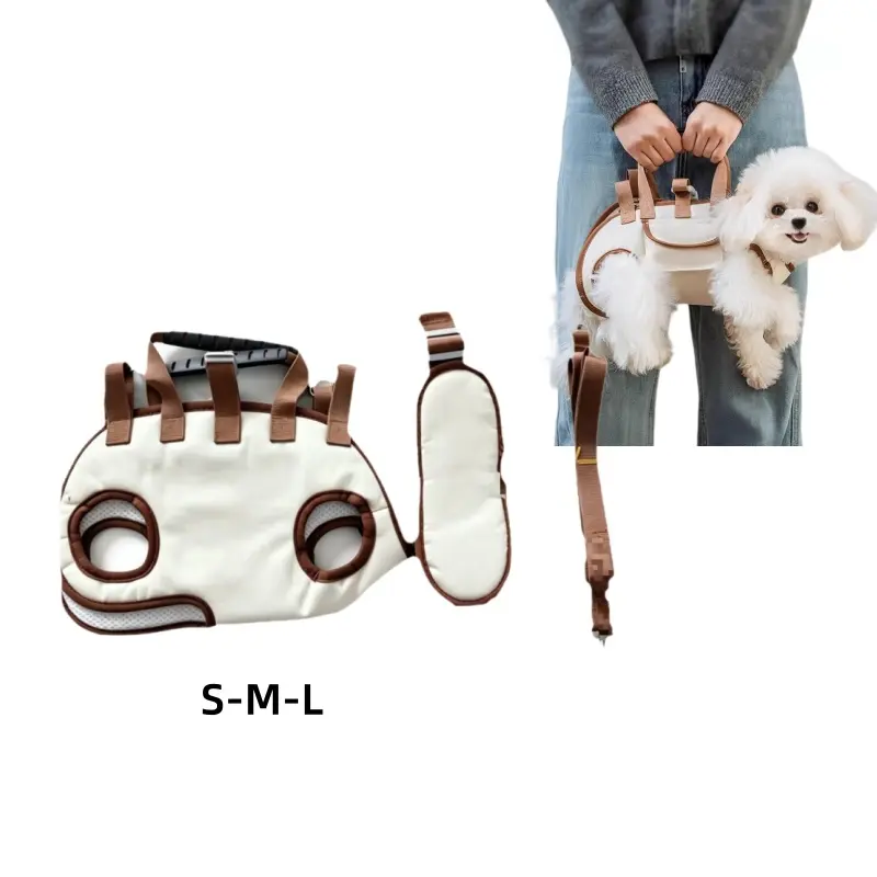[Back to School]Portable Breathable Pet Carrier Purse, Puppy Tote for Dogs & Cats, Adjustable Full-Body Harness with Leash, Crossbody Strap, Car-Friendly-MM1