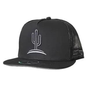 Lost Calf Unisex Cactus Grey Flat Black Mesh Back Snapback Hats