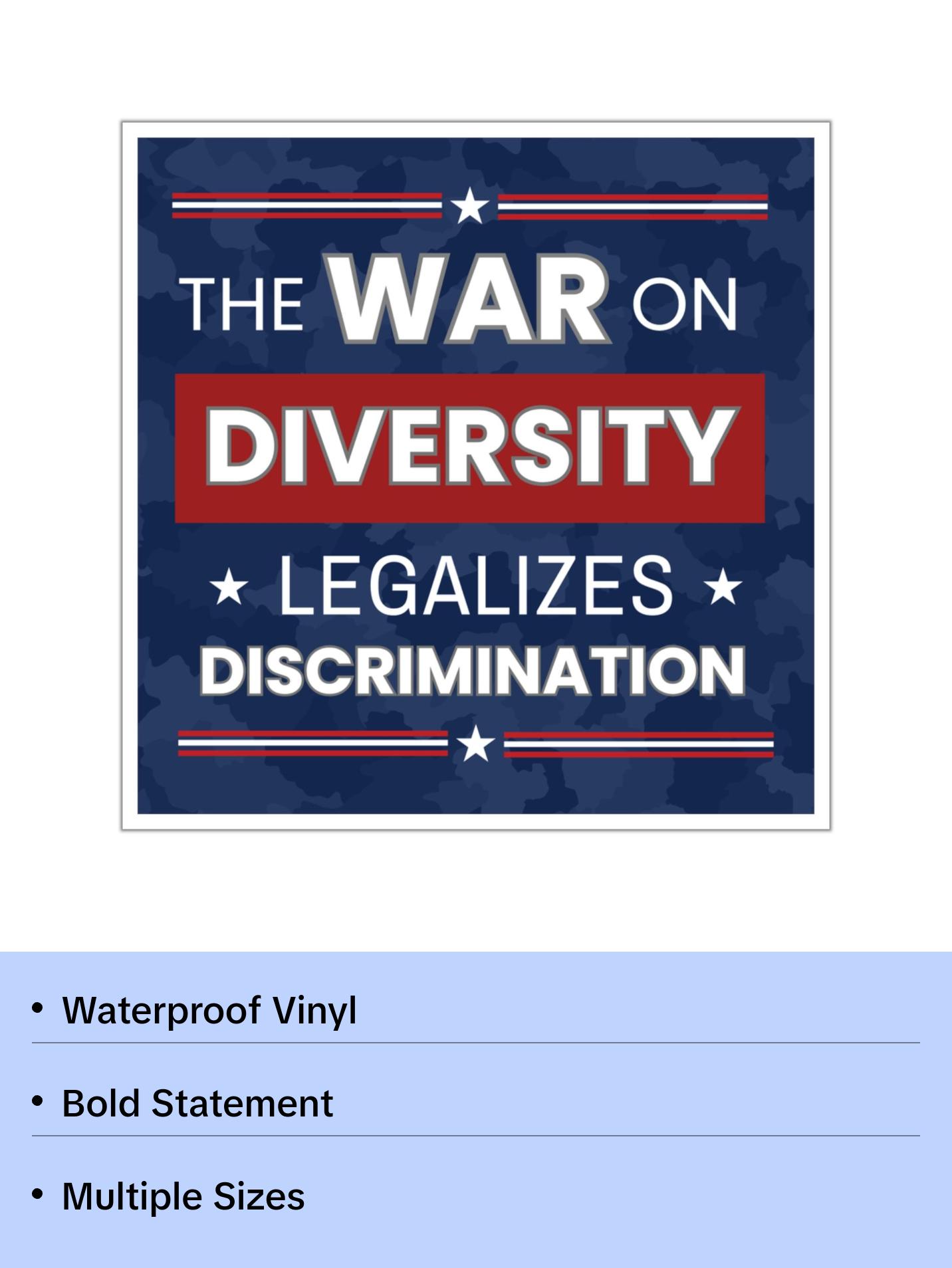 War On Diversity Sticker,  Anti Trump Sticker, Social Justice Stickers, Political Sticker