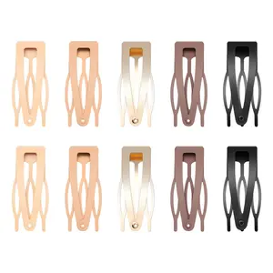CHRISTMAS GIFT 10 Pcs Double Grip Hair Clips for Women – Metal Snap Hair Barrettes for Thick Hair, Non-Slip Salon Styling Clips, Neutral Colors (Black, Brown, Beige, Khaki, Gold)