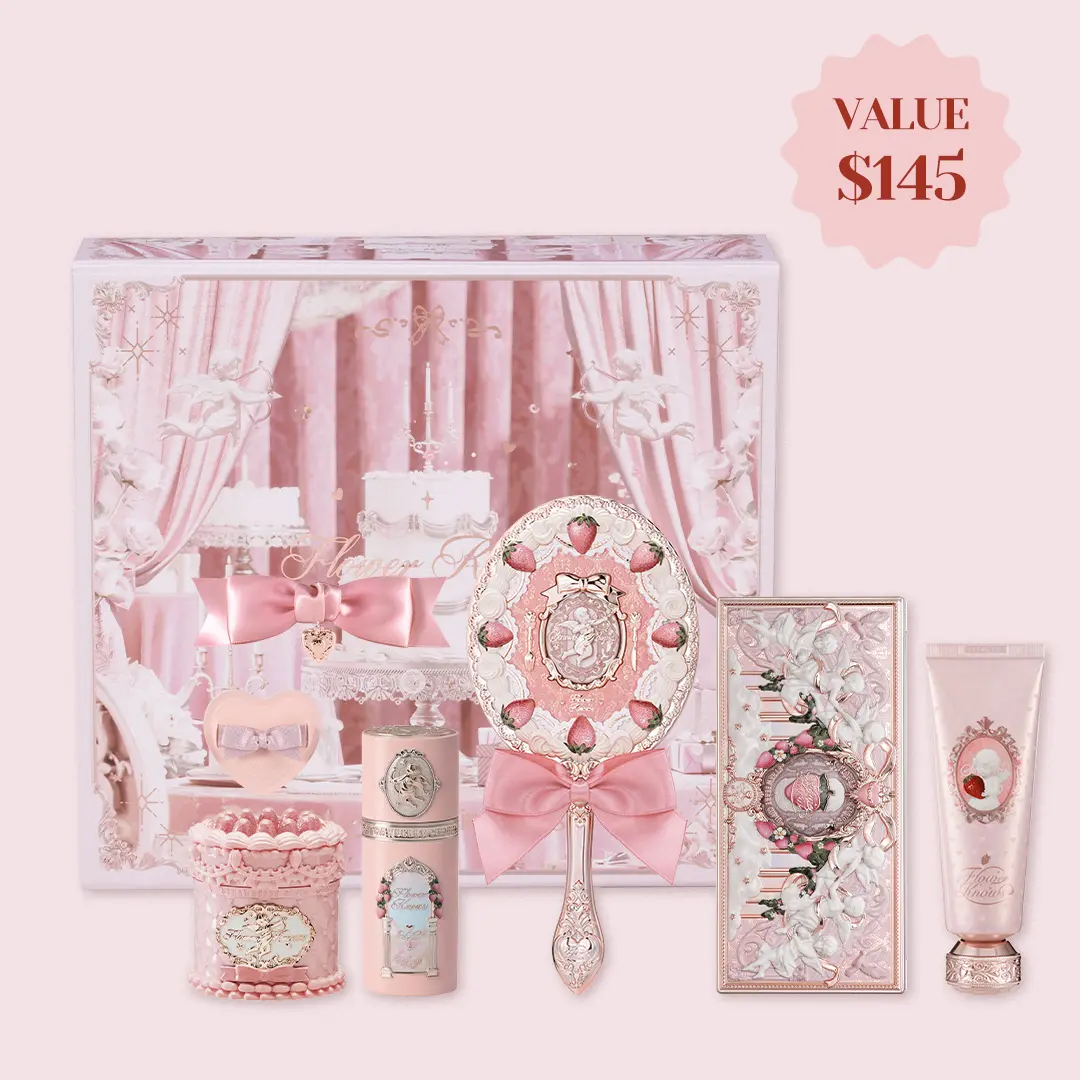 Flower Knows Pink Sweetheart Set, Hydrating Full Face Makeup Set, 7g Hydrating Lip Set, Blush, Eyeshadow Palette, Powder, Cosmetic Tools, Makeup Bundle Box, Limited Edition Summer Gift for Adults, #summerwins, #DealsForYouDays