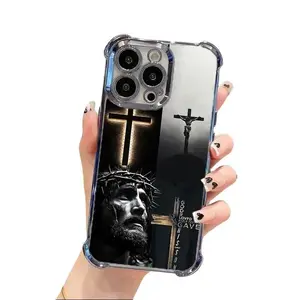 Jesus Clear Protective TPU Four Corners Air Cushion Anti-drop Case for iPhone 17 16 15 14 13 12 Pro Max 15 14 Plus with 360 Degree Full Coverage
