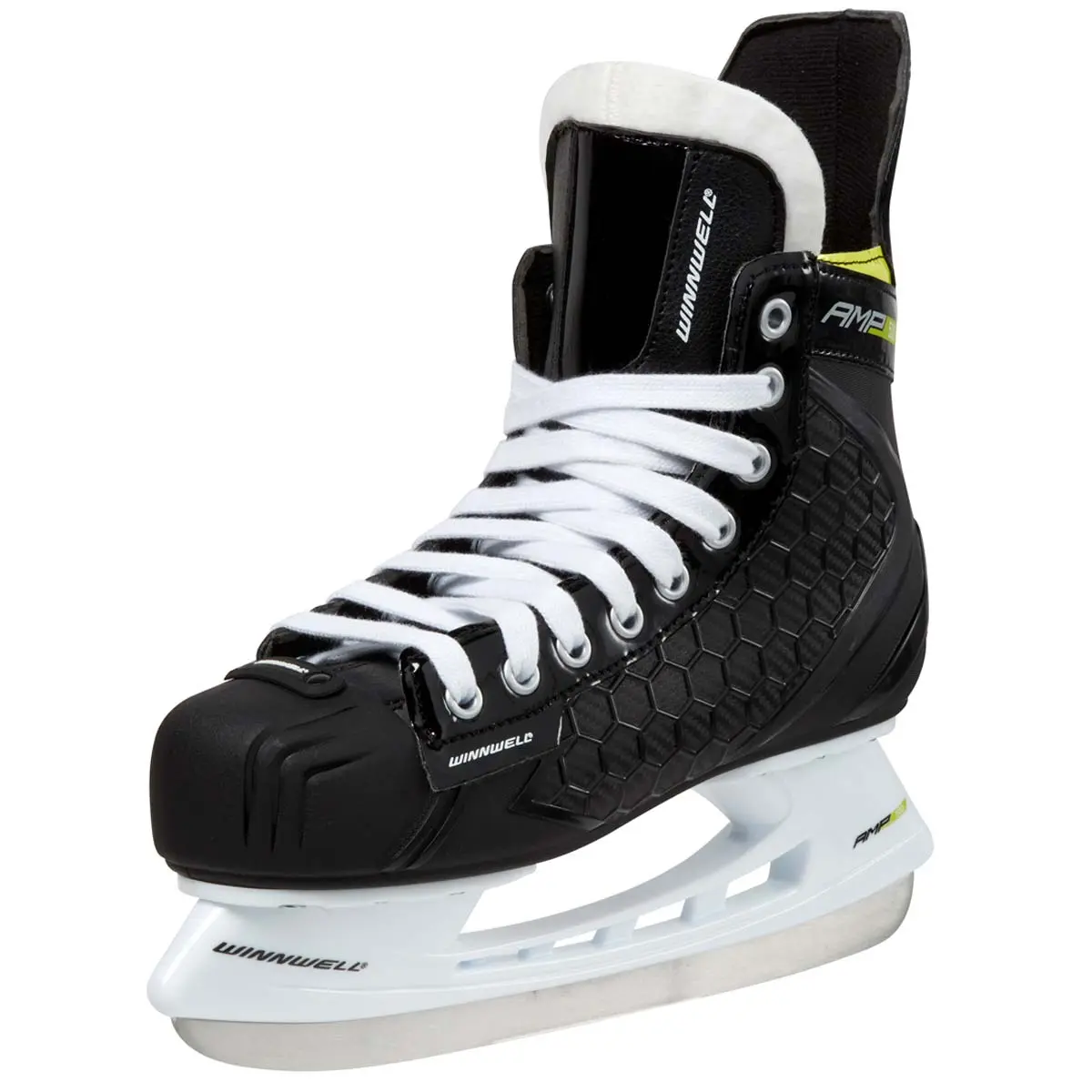 Winnwell AMP500 Ice Hockey Skates, Nylon-Polycarbonate Construction, CleanSport NXT Odor Management, Molded Top Toe Cap, Synthetics, Unisex