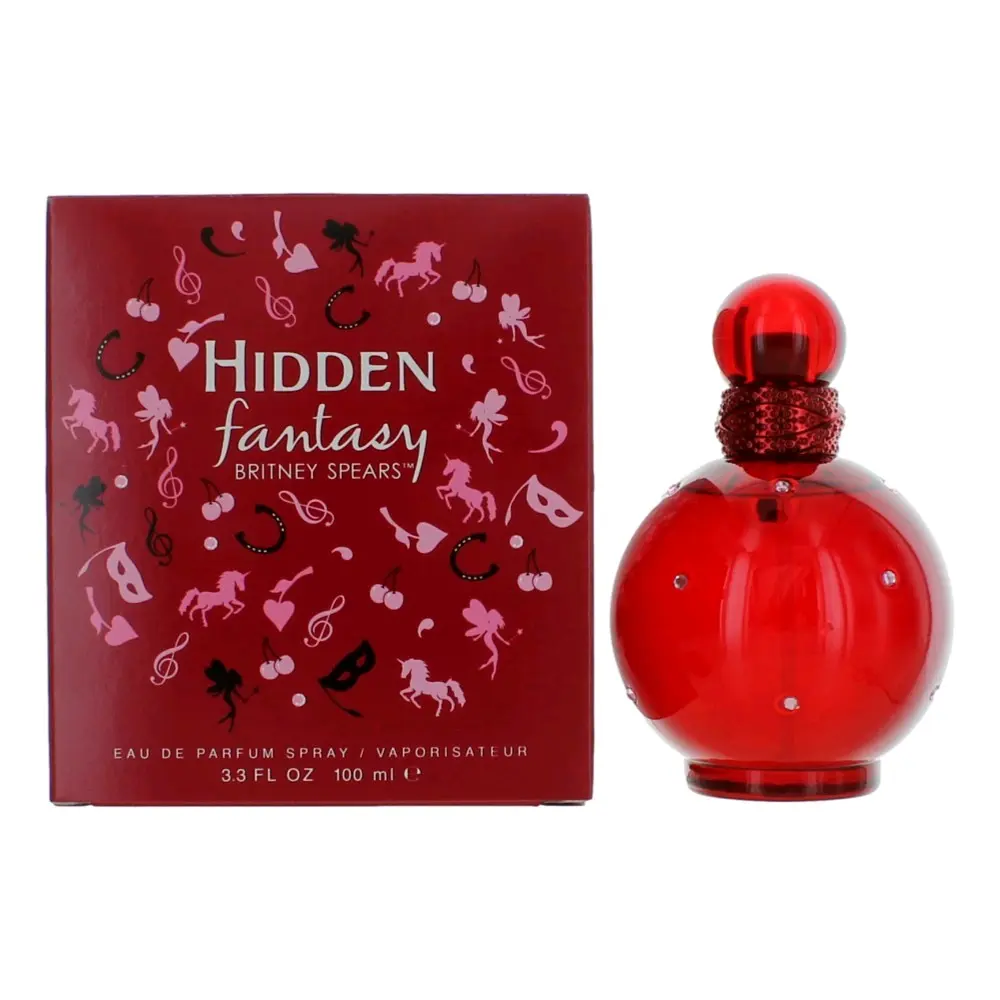 Britney Spears Hidden Fantasy Women's Eau de Parfum Spray - 3.3 oz (100ml), Whimsical Captivating Scent, Glossy Bottle, for Everyday Use, Spray On
