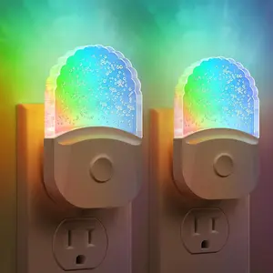 DORESSHOP 2 Pack Arcylic RGB Night Light, RGB Lamp, RGB Baby Lights, Decorative Night Light for Bedroom, Living Room Home Lighting