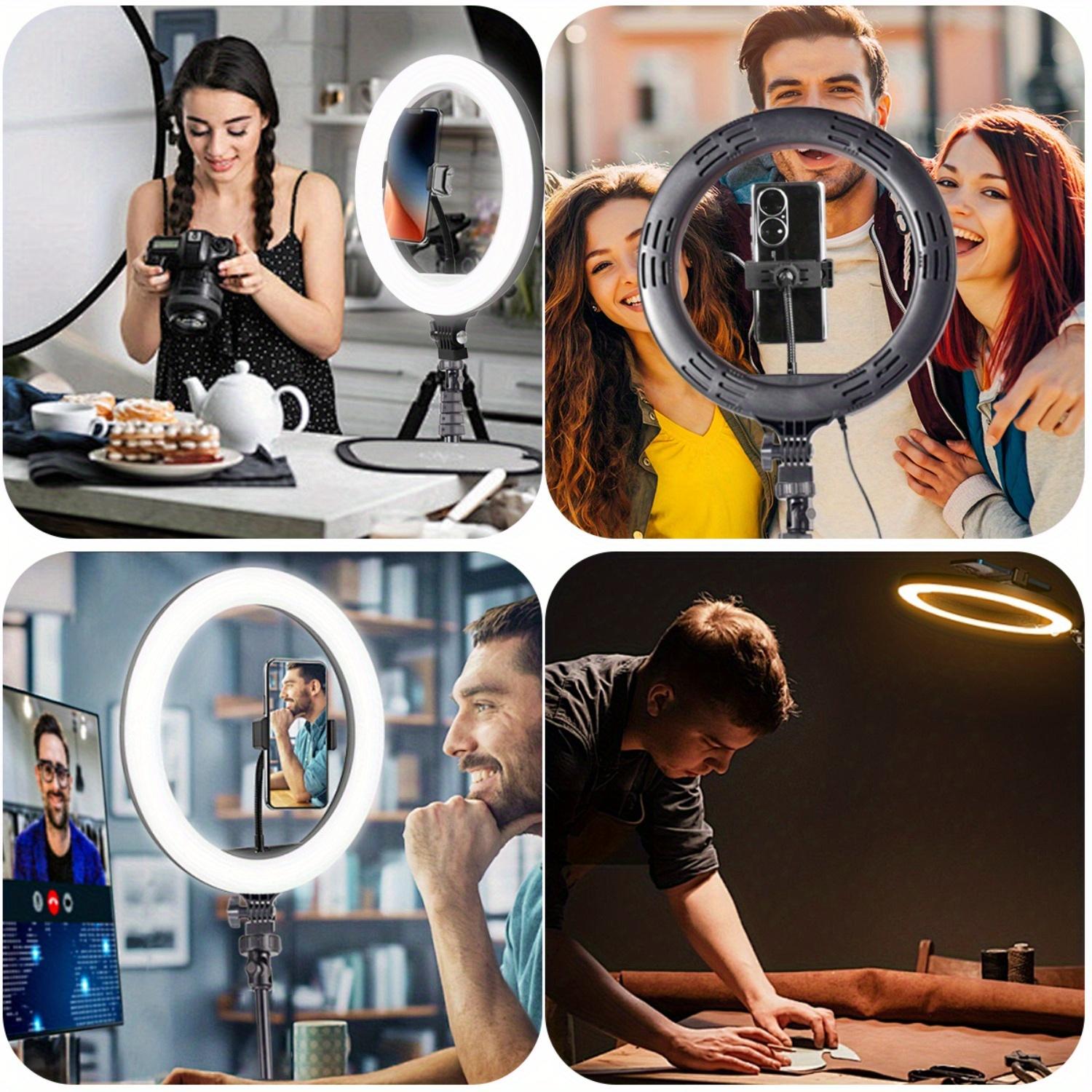 【Flash Sale】10" Adjustable Led Fill Light With Extendable Tripod Stand, Ring Light For 3 Color Mode, Dimmable Selfie Light For Video Recording, Makeup, Photography, Live Stream, TikTok, Youtubers, Content Creator, Cellphone Mount#SummerVibes