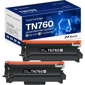 TN760 TN-760 Compatible High Yield Black Toner  Replacement for  TN-760 TN760 MFC-L2750DW MFC-L2710DW HL-L2350DW DCP-L2550DW (2 Pack)