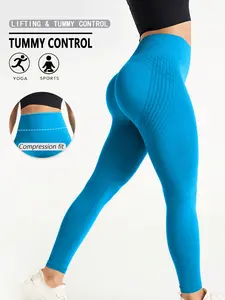 Women's High Waisted Striped Compression Yoga Pants, Sporty Tight-Fitting Nine-Quarter Shaping Leggings, Stretchy High Waist, High Waist Activewear, Elasticity & Butt Lifting Design, All Season Wear