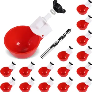 Large Automatic Watering Device Set for Chickens, Ducks, and Geese with Drilling Tool for Poultry, Pigeons, and Quails
