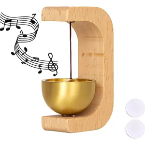 Shopkeepers Bell for Door Opening, Magnetic Wood Doorbell, Wind Chime for Door, Store, Refrigerator, Porch, Garden, Entrance, Restaurant, Office, Housewarming Gift (C-Shaped)