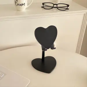 Heart-Shaped Phone Stand Desktop Tablet Holder Adjustable Height Support Stand Portable Phone Holder, Perfect for Watching Movies, Simple and Clean Design