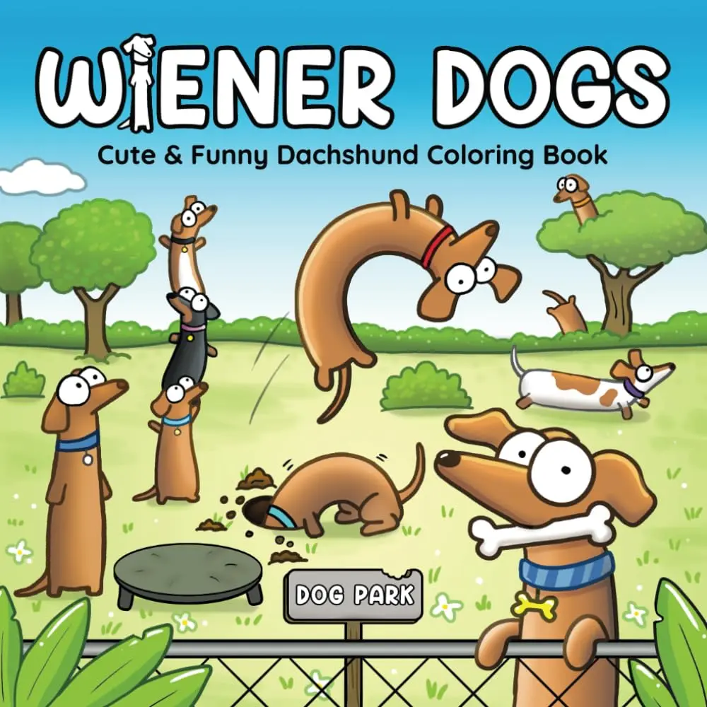 Comic Style Coloring Book for Adults - Dachshund-Themed Activity Book with Bold, Easy Designs, Cozy Dachshunds and Funny Sausage Dogs, Coloring Books