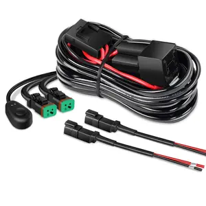 Nilight 14AWG 11.5ft DT Connector Wiring Harness Kit - 12V Compatible, Includes Switch, Power Relay, Blade Fuse, 2 Leads for Off Road LED Work Light Bars