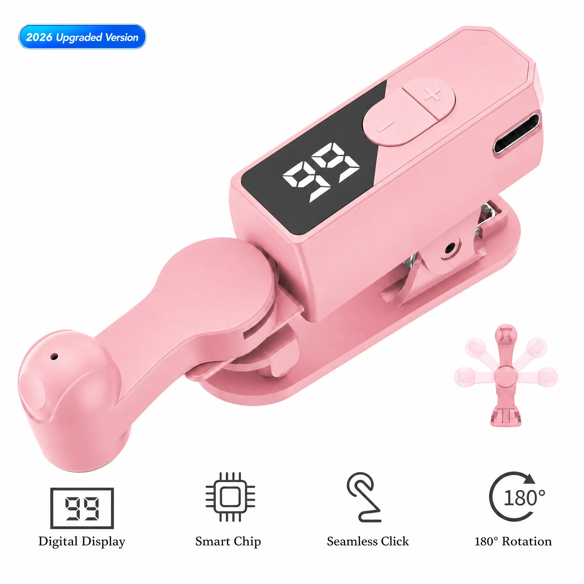 2026-Upgraded Auto Clicker, Phone Tapper, Screen Tapper, Portable Wireless Clicker – Rechargeable Device with 99 Adjustable Speeds and 180° Rotating Arm for iOS & Android, Social Media Tasks, Live Stream Interaction, Points Tapping, Gaming and App Use