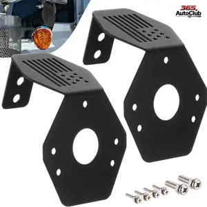 2Pcs Stainless Steel Watermelon Light Mirror Turn Signal Angled Mounting Brackets with Pre-Drilled Holes & Mounting Screws, Light Mount Plates (Lights Not Included)