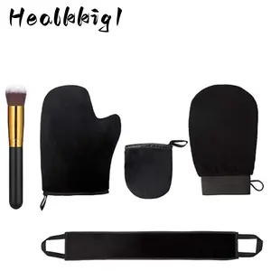 5pcs Self Tanning Mitt Applicator Kit, with Self Tanner Mitt, Self Tan Back Applicator, Exfoliating Glove, outdoorfun