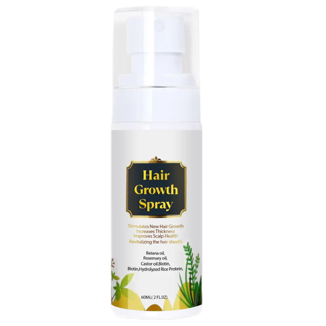 Hair Growth Spray, Hair Growth Serum, Batana, Rice Water and Biotin, Natural Formula with Castor and Rosemary Oil for Men and Women, Extra Strength Hair Regrowth Hair Serum, Thickening Thicker Hair Growth Oil, Reduce Wrinkles, Fine Lines 2 FL OZ