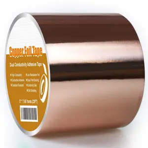 Copper Tape, Copper Foil Tape (3"X 275") for Conductive Adhesive, Copper ShieldingTape for Guitars & EMI Shielding, Crafts, Electrical Repairs, Grounding