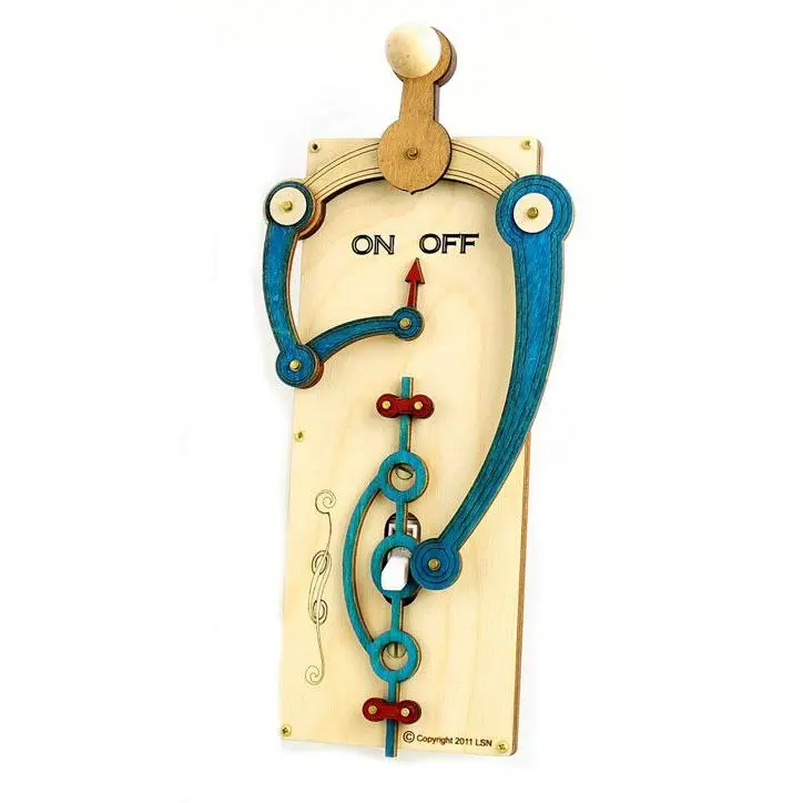 Single Toggle Switch Plate 8001E Blue & Natural Wood