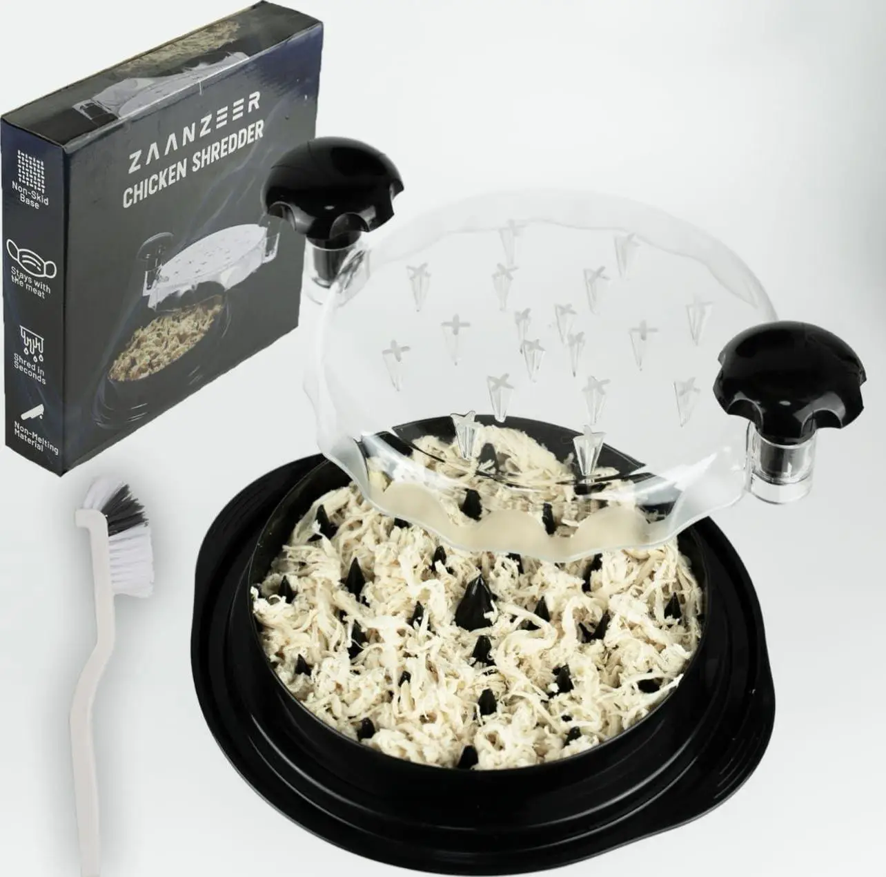 Chicken Shredder 9 Inches, Chicken Breast Shredder Tool, Cooked Meat Shredder With Clear Lid, Ergonomic Design, Auti-slip, Easy To Clean, Chicken Shre