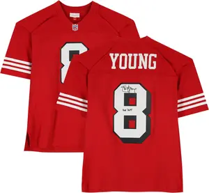 Steve Young San Francisco 49ers Autographed Mitchell and Ness 1994 Red Replica Jersey with "HOF 2005" Inscription - Fanatics Authentic Certified