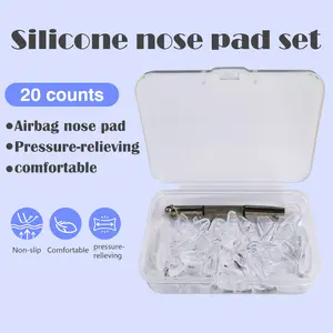 20 Counts Eyeglass Nose Pads, Replacement Square Premium Grade Soft Silicone, Anti-Slip Design for Comfortable All-Day Wear