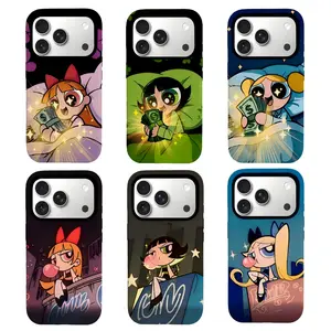 The P0werpuff Girls Phone Case, Double Layer Film Hard Cover, Cartoon Aesthetic Protective Case for iPhone/Samsung,Compatible with iPhone 11-17 series and Samsung Galaxy S21-S26series.Perfect for Her/Him Girly Phone Caseslovely gift