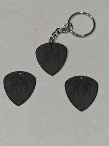 Sleep Token Plastic Guitar Pick Keychains with Embossed Logo, Durable Metal Ring, 3-Pack for Music Lovers
