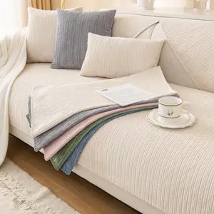 Chenille Sofa Cover, 1Pcs Soft Plush Anti-Slip Design Couch Cover, Sofa Slipcover, Pet-Friendly Sofa Cushion, Fits 1-5 Seater Sofas, Sofa Couch Covers, Soft Sofa Protector