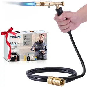 TAUSOM Propane Torch Head Kit,Propane Torch Kit with 60inch Hose,Blow Torch Head with Rubber Wrapped Torch Body&Heat Output Knob,Fuel by Propane MAPP and Map-pro for Soldering,Brazing,Welding,Searing