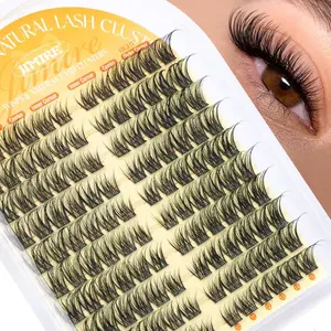Natural Eyelash Clusters, Fine Lashes, Cat Eye Effect, Natural Look, Pre-Set 10-15mm, Single Individual Lashes, Premapped Lashes, Solid Form