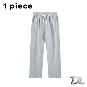 American Style Minimalist Solid Color Casual Elastic Waist Sweatpants Men Autumn Trendy Loose Versatile Wide Leg Straight Long Pants  Men's Drawstring Casual Joggers Men's Los Angeles Casual Sweatpants tile Wide Leg Str ComfortBlend EcoSmart Sweatpants