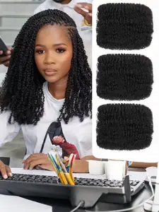 Afro Curled Synthetic Hair Braid Extensions, Medium Length 100g-20 Inches, Ideal for Twists & Dreads, All Season Use