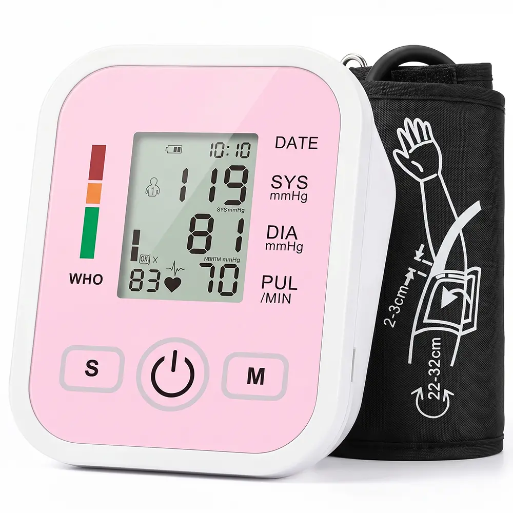 Rechargeable upper-arm electronic blood pressure monitor with voice announcement feature—a must-have for every home
