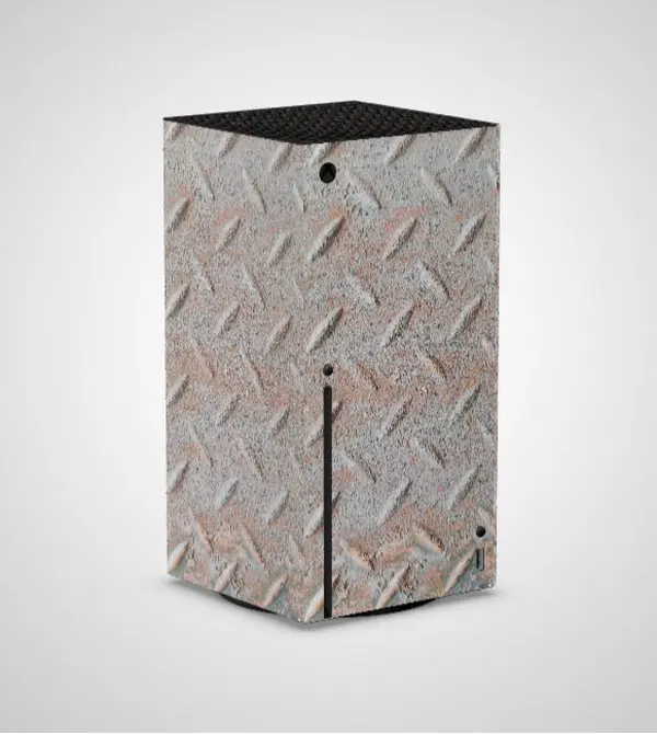 Rusty Metal Diamond Plate Xbox Series X Console Vinyl Skin